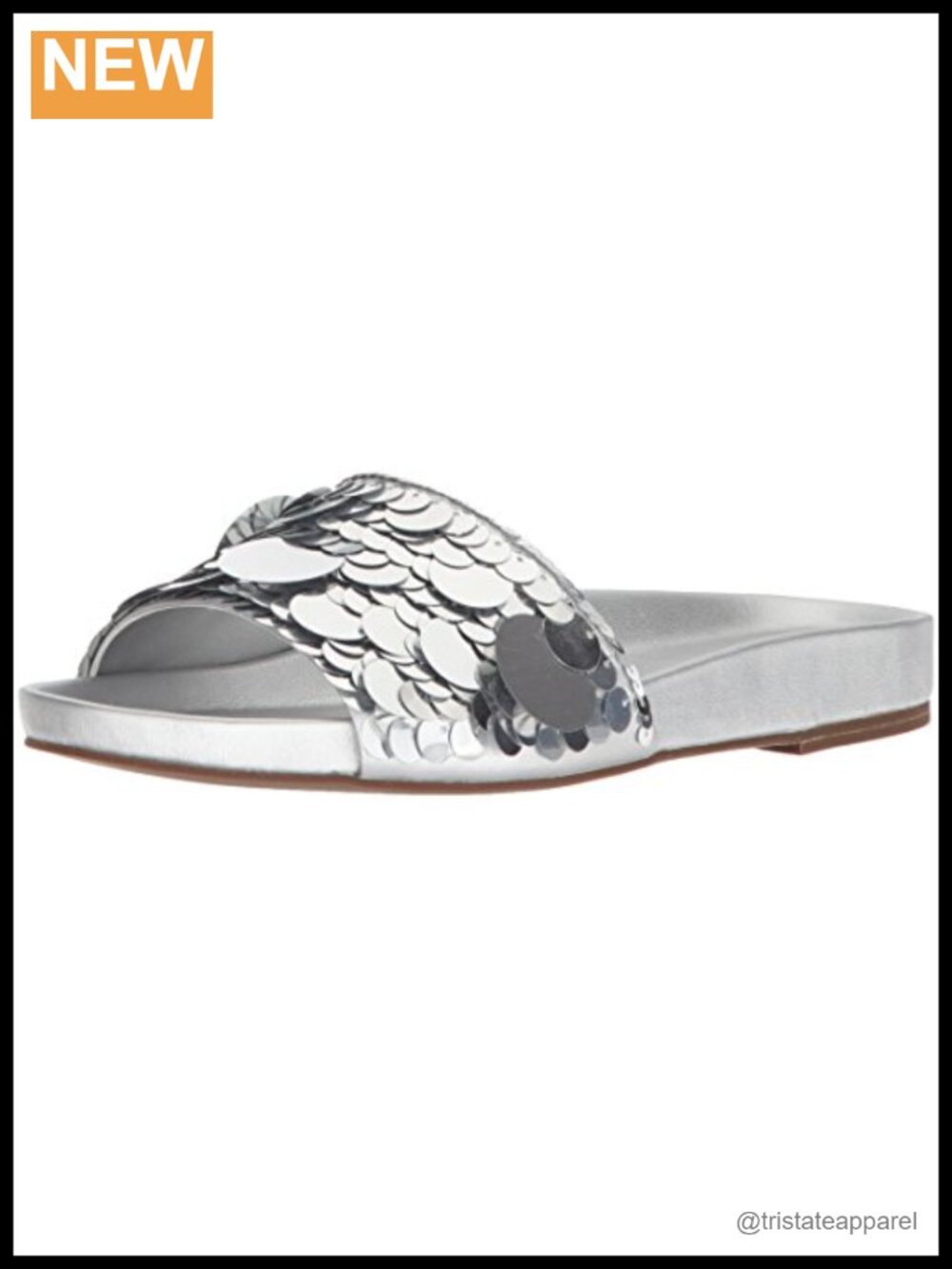 Sequin Slide Sandal Slingback Flat Open Toe Synthetic
